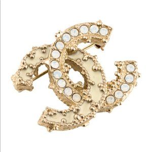 Chanel CC Crystal Enamel Brooch